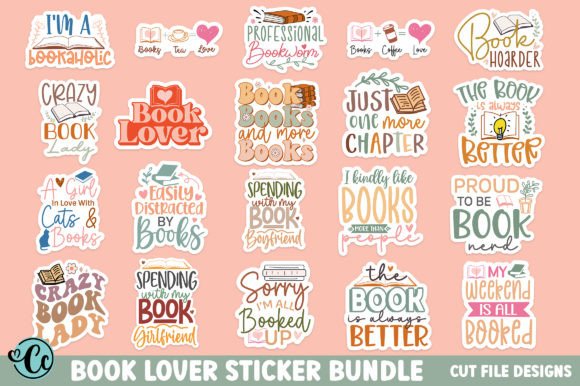 Download Book Lover Printable Sticker Bundle - Love Collection