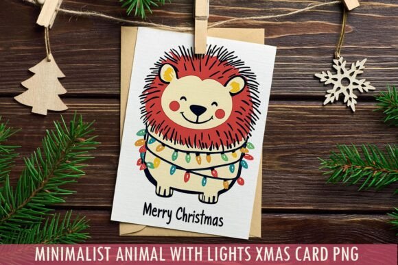 Download Minimalist Lion Xmas Card PNG - Premium Resources