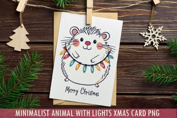 Download Minimalist Hamster Xmas Card PNG - Premium Bundle