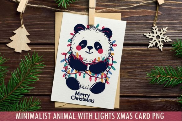 Download Minimalist Panda Xmas Card PNG - Premium Resources