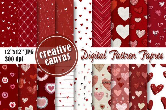 Download Lucky Clover &amp; Heart Digital Paper - Love Collection