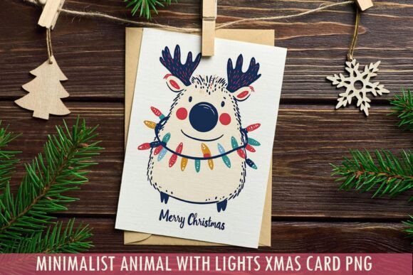 Download Minimalist Moose Xmas Card PNG - Premium Resources
