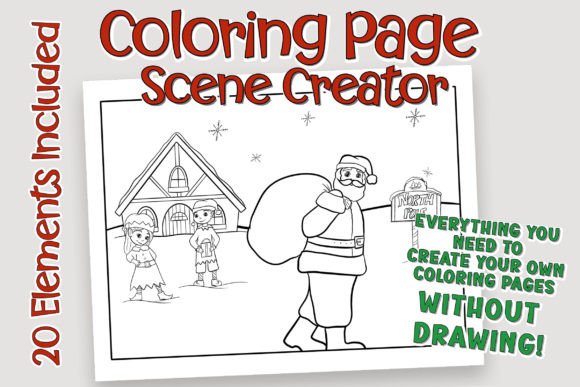 Download Christmas Coloring Page Scene Creator - Scene creator Collection