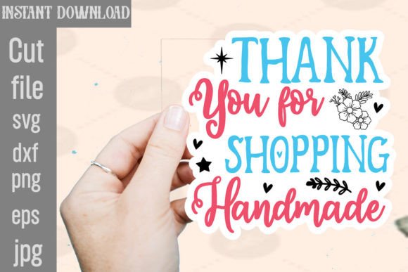 Download Thank You for Shopping Handmade SVG Sticker - Thank you Collection