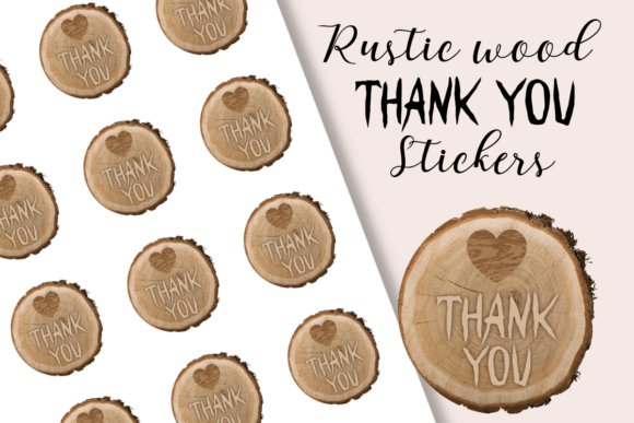 Download Rustic Wood Thank You Stickers - Thank you Collection