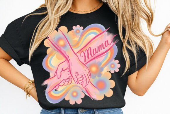 Download Mama Love Hands Rainbow Heart Tshirt PNG - Love Collection