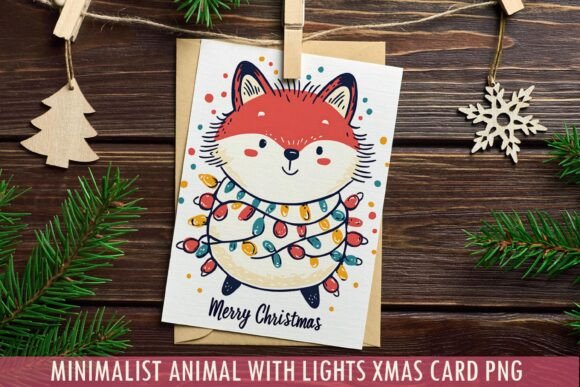 Download Minimalist Fox Xmas Card PNG - Premium Bundle